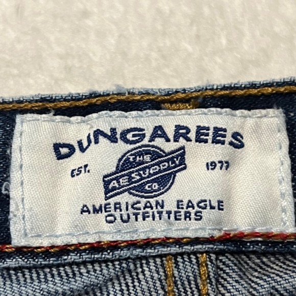 American Eagle Outfitters Dungarees Mens Buttonfly Blue Denim Jeans Size W33 L30 - Picture 8 of 12